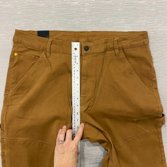 Caterpillar CAT Carpenter Work Pants Mens 38 x 30 Brown Tool Pockets Double Knee - Picture 10 of 12
